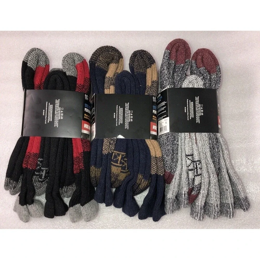 9 Pairs of Genuine Dickies Steel Toe Crew Performance Thermal Socks‎ 3 packs NEW